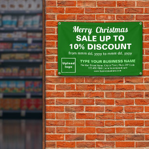 Lona Venta de Navidad Negocio Rectángulo Verde 1,2m x 0