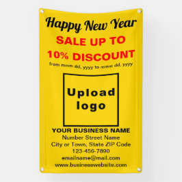 Lona Venta de negocios de Año Nuevo en cartel amarillo