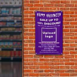 Lona Venta de negocios de Halloween en banner morado