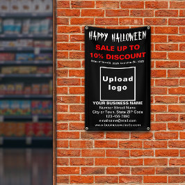 Lona Venta de negocios de Halloween en banner negro
