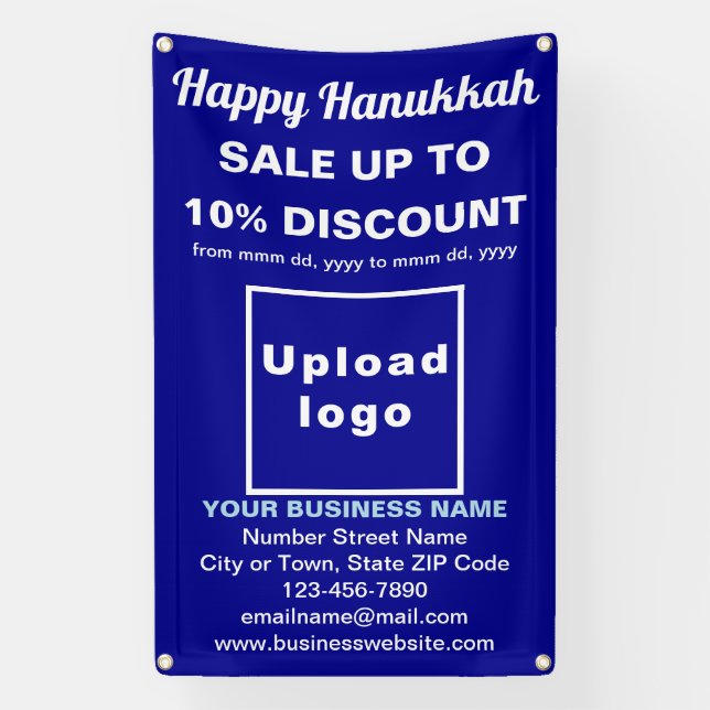 Lona Venta de negocios de Hanukkah en Banner Azul (Vertical)