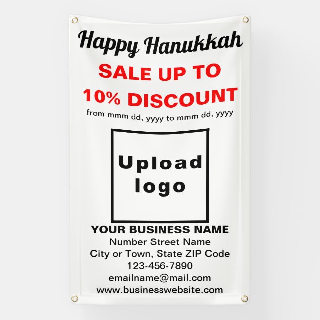 Lona Venta de negocios de Hanukkah en banner blanco (Vertical)