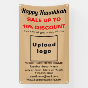 Lona Venta de negocios de Hanukkah en banner marrón cla