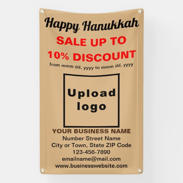 Lona Venta de negocios de Hanukkah en banner marrón cla (Vertical)