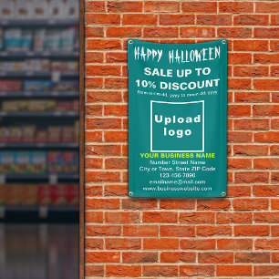 Lona Venta de negocios en Halloween en un Verde azulado