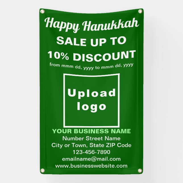 Lona Venta de negocios en Hanukkah en Banner Verde (Vertical)