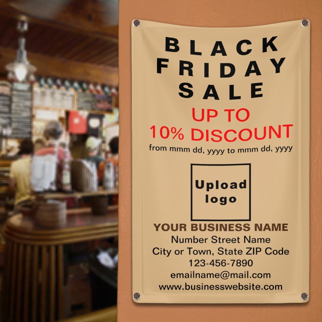 Lona Venta de viernes negro en banner marrón claro (Black Friday Sale on light brown banner)