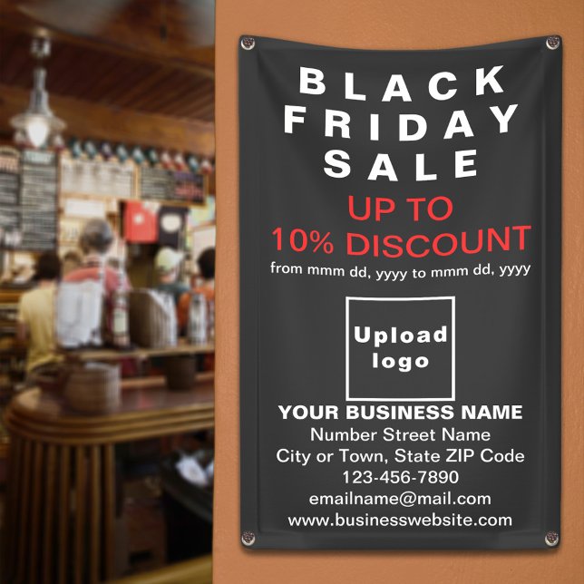 Lona Venta de viernes negro en banner negro (Black Friday Sale banner)