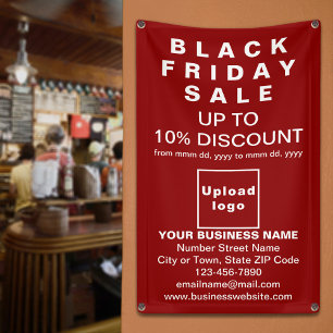 Lona Venta de Viernes Negro en Banner Rojo