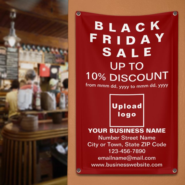 Lona Venta de Viernes Negro en Banner Rojo (Black Friday Sale on red banner)