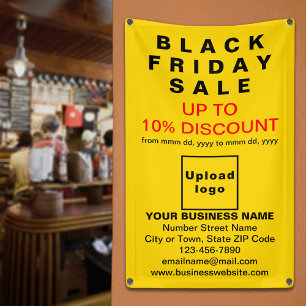 Lona Venta de viernes negro en cartel amarillo