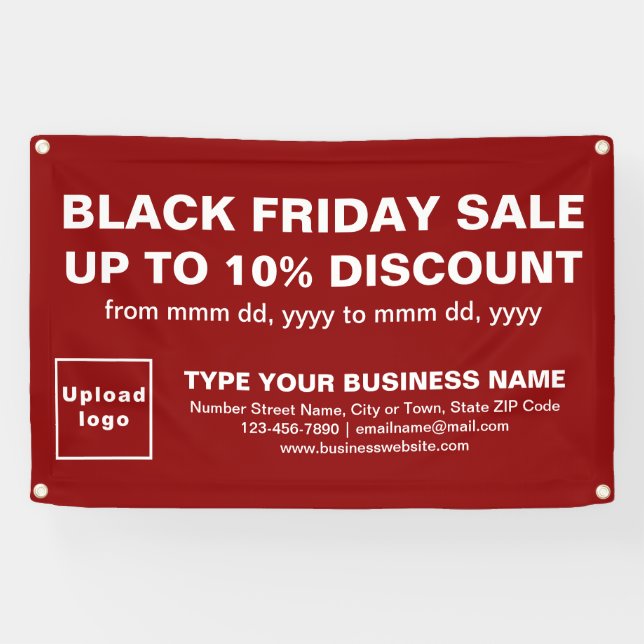Lona Venta de viernes negro en cartel de Rectángulo roj (Horizontal)