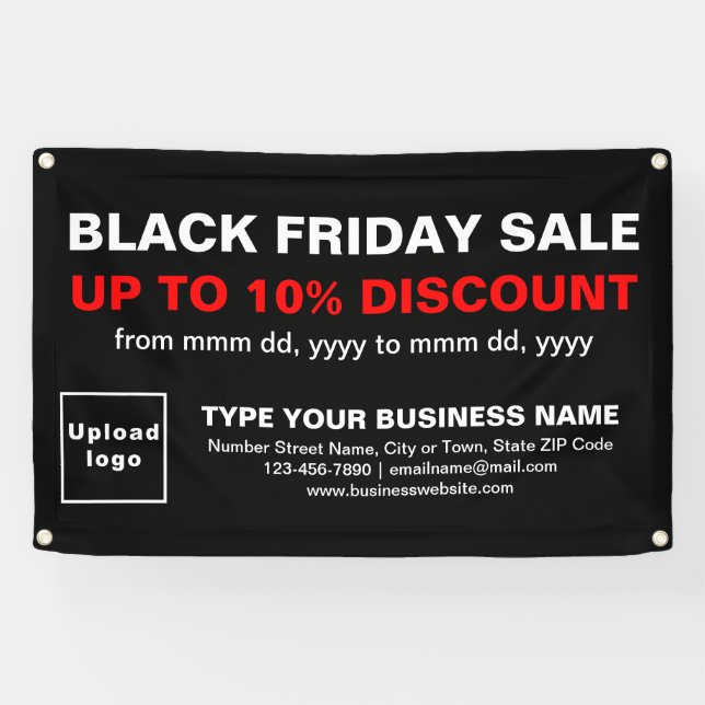 Lona Venta del Viernes Negro en Banner Rectángulo Negro (Horizontal)