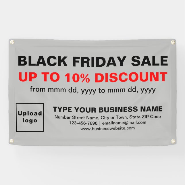 Lona Venta del Viernes Negro en Estandarte Rectangular  (Horizontal)