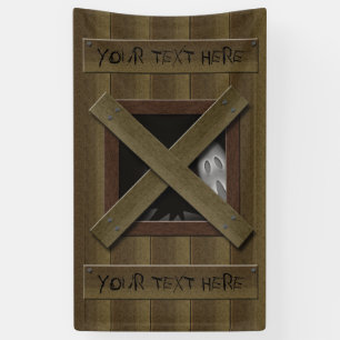 Lona Ventana rota falsa asustadiza con el fantasma su