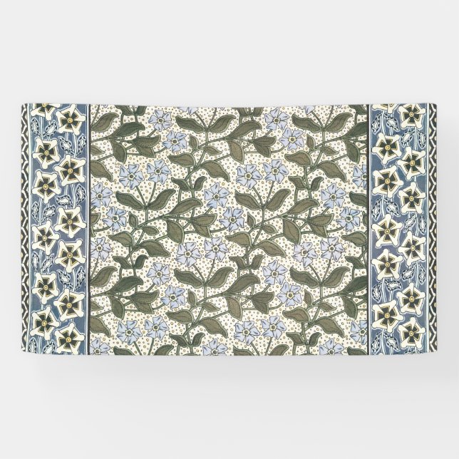 Lona Verano Periwinkle Bonito Flor Elegante Floral (Horizontal)