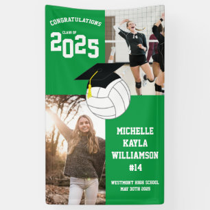Lona Verde de la graduación de voleibol