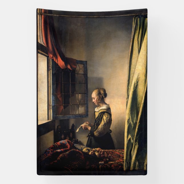 Lona Vermer - Chica leyendo una carta en una ventana ab (Vertical)