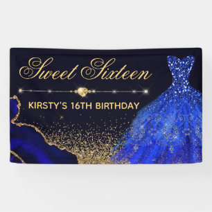 Lona Vestido de acuarela azul & agata Sweet 16