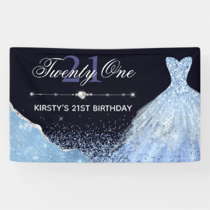 Lona Vestido de acuarela azul claro cumpleaños 21