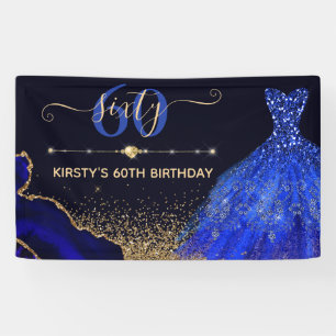 Lona Vestido de acuarela azul y cumpleaños de ágata