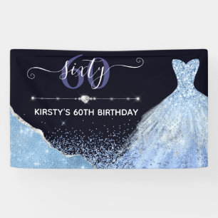 Lona Vestido de Cumpleaños de Acuarela Azul Claro