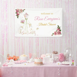 Lona Vestido de novia personalizado flores rosadas