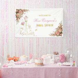 Lona Vestido de novia personalizado flores rosadas