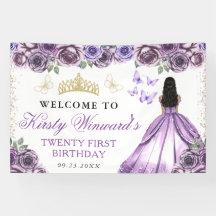 Vestido Morado Princesa De Piel Oscura Cumpleaños 