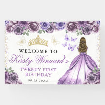 Vestido Morado Princesa Rubia Cumpleaños Floral