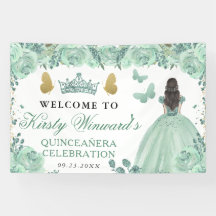 Vestido Verde Princesa Morena Floral Quinceañera