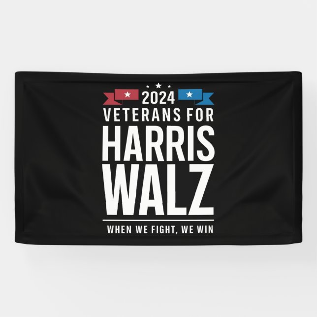 Lona Veteranos De Harris Walz 2024 (Horizontal)