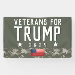 Lona Veteranos de Trump 2020 para Trump Camo