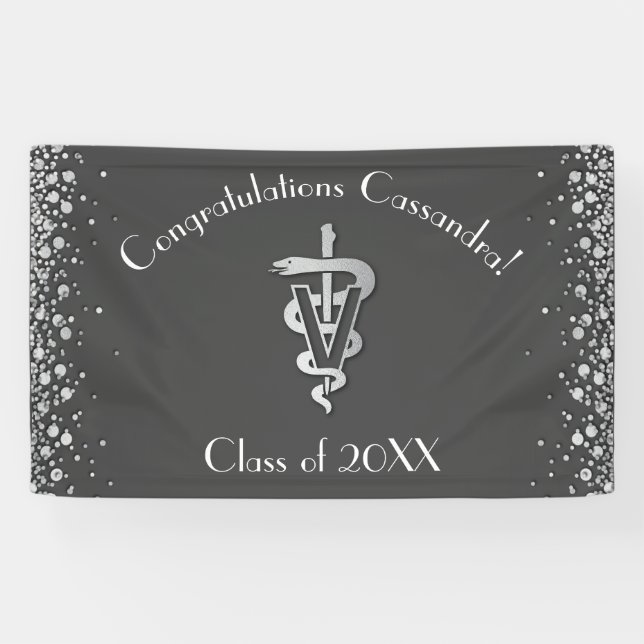 Lona Veterinarian Graduation Grey Silver (Horizontal)