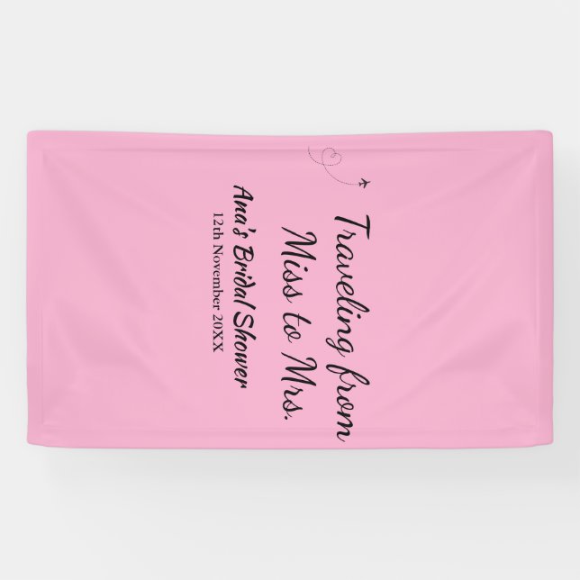 Lona Viaje despedida de soltera añadir nombre fecha señ (Horizontal)