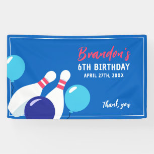 Lona Vibrante Blue y Red Bowling 6º cumpleaños