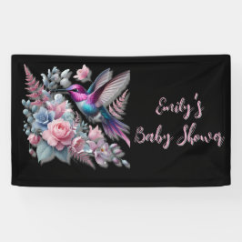 Lona Vibrante Hummingbird Y Baby Shower De Blooms Rosa