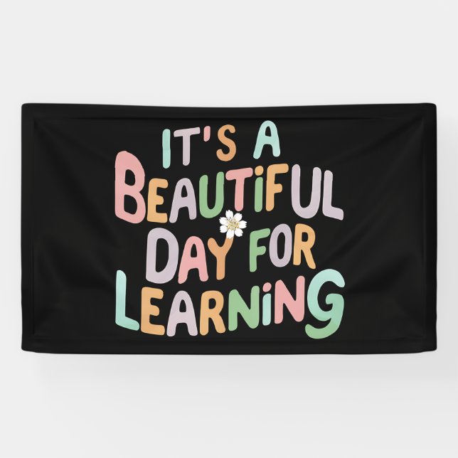 Lona Vida de maestro Es un hermoso día para aprender  (Horizontal)