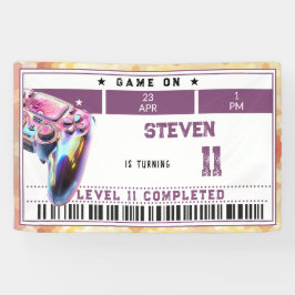 Lona Videojuegos de cumpleaños
