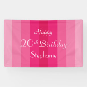 Lona Vigésima 25ta raya personalizada del rosa del