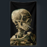 Lona Vincent van Gogh - Calavera con cigarrillo en llam<br><div class="desc">Cabeza de un Skeleton con un cigarrillo en llamas / Calavera con cigarrillo en llamas / Crane de squelette fumant une cigarrillo - Vincent van Gogh,  1885</div>
