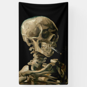 Lona Vincent van Gogh - Calavera con cigarrillo en llam