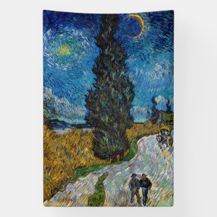 Lona Vincent van Gogh - Camino con ciprés y estrella