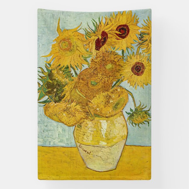 Lona Vincent Van Gogh - Vase con doce girasoles (Vertical)