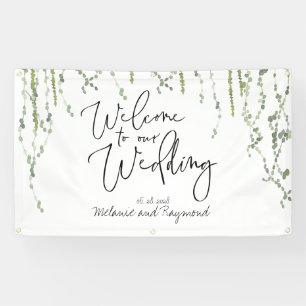 Lona Vinos De Verdor Bienvenidos A Nuestro Boda 3x5'