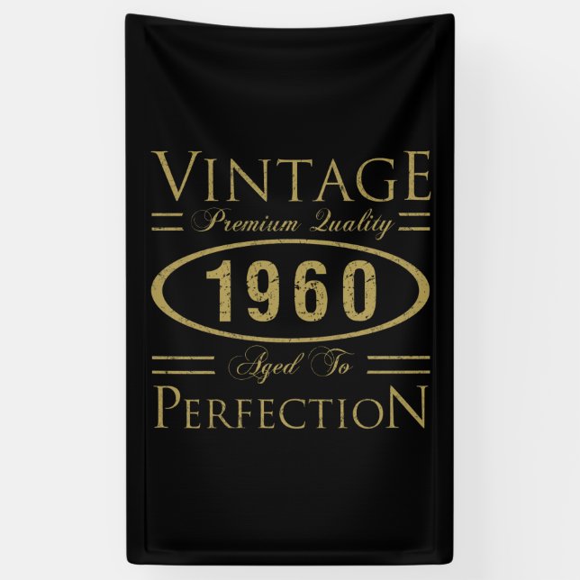 Lona Vintage 1960 Calidad Premium de cumpleaños 60 (Vertical)