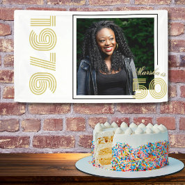 Lona Vintage 1976 Retro 50th Birthday White Photo