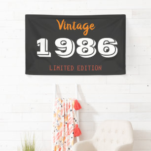 Lona Vintage 1986 Edición Limitada 40º Cartel de Cumple