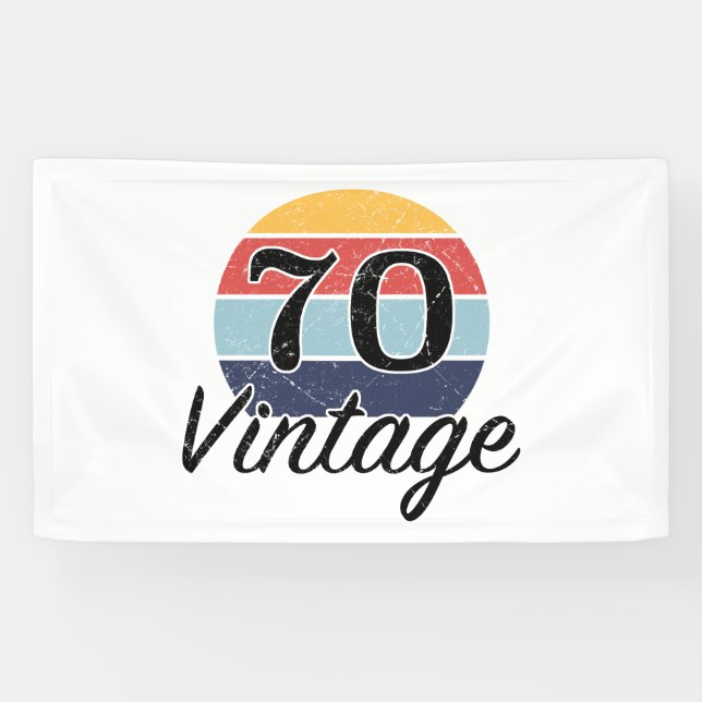 Lona Vintage 70th Birthday Sunset (Horizontal)
