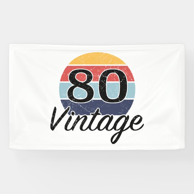 Lona Vintage 80th Birthday Sunset (Horizontal)